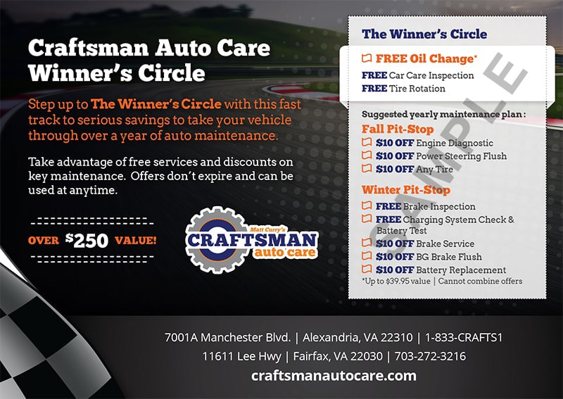 Winners Circle Discount Card - Craftsman Auto Care